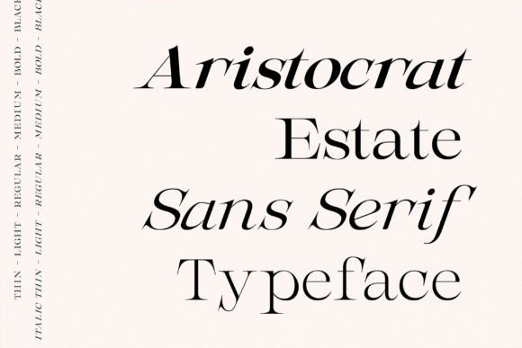 Aristocrat Estate: A Luxurious Serif Typeface for Branding