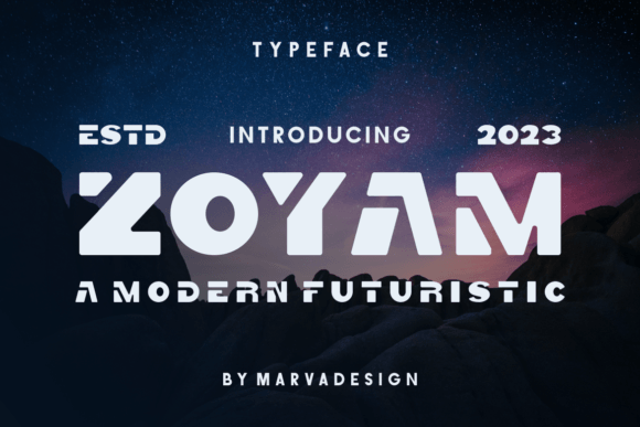 Zoyam: A Unique Display Font for Magical Branding